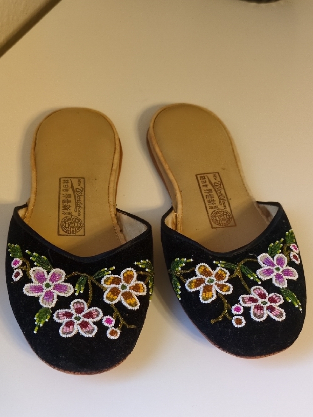 Floral Beaded Slip-On Women’s Mules